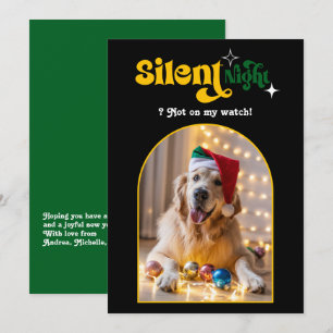 Holiday Luxe Funny Retro Pet Dog Christmas Photo Card