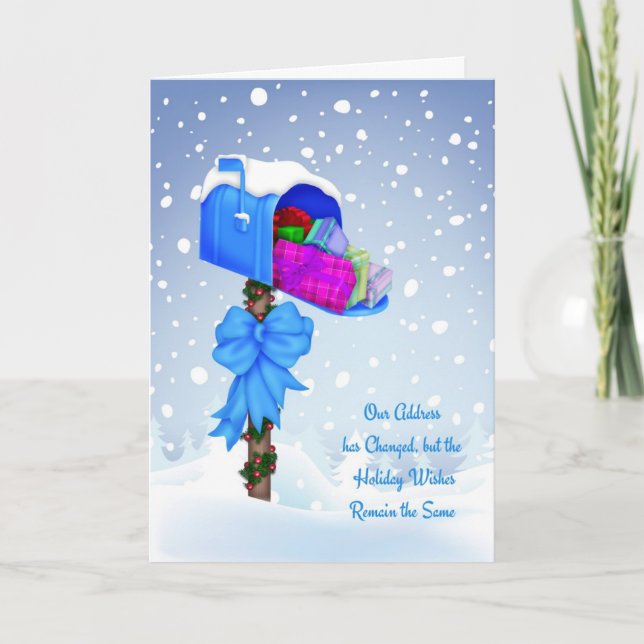 Holiday Mailbox, Change of Address Christmas Gree Card (Front)