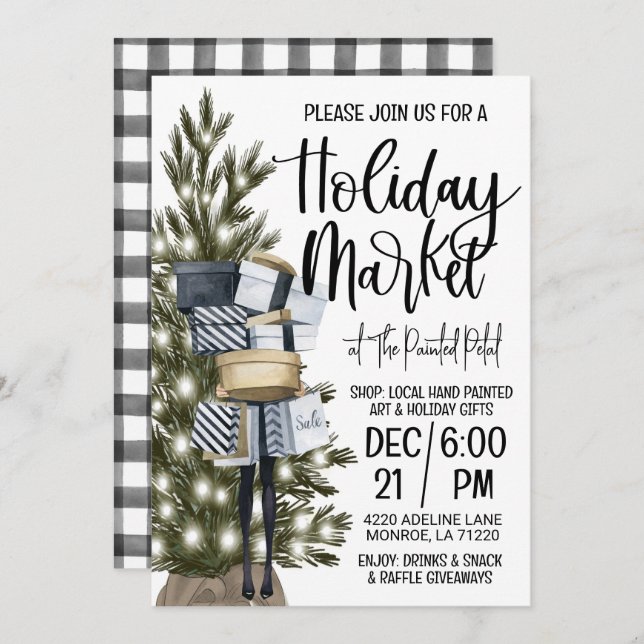 Holiday Market Shopping Invitation (Front/Back)