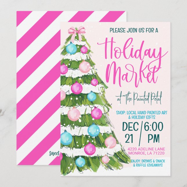 Holiday Market Shopping Invitation (Front/Back)