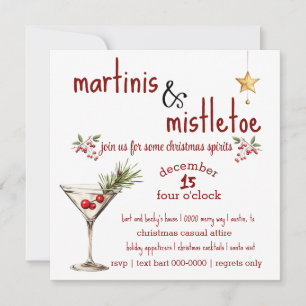 Holiday Martini and Mistletoe Party Invitation