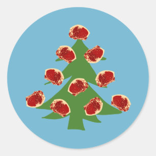 Holiday Meat Tree Classic Round Sticker