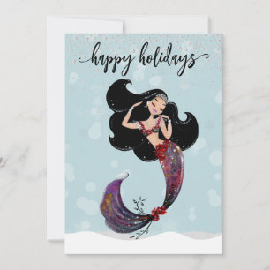 Holiday Mermaid Christmas Diamond Bling