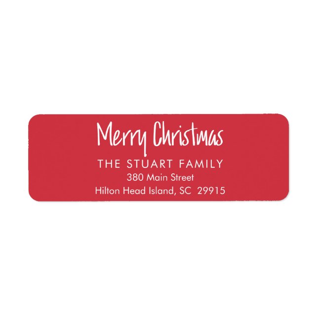 Holiday Merry Christmas Festive Return Address (Front)