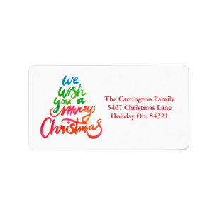 Holiday Merry Christmas Tree Address Label