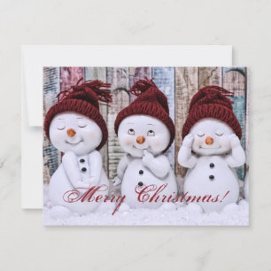Holiday Merry Christmas winter snowman Card