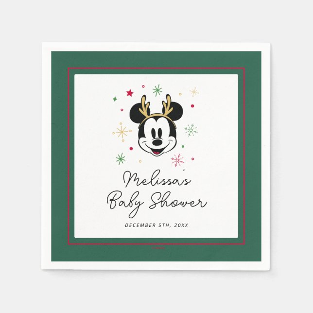 Holiday Mickey and Friends Baby Shower Napkin (Front)