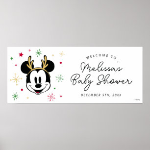 Holiday Mickey and Friends Baby Shower Poster