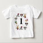 Holiday Mickey and Friends Birthday Baby T-Shirt<br><div class="desc">Customize this Holiday themed birthday shirt featuring all your favourite Mickey and Friends characters. Personalize by adding your child's age!</div>