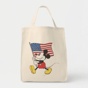 Holiday Mickey Flag Tote Bag