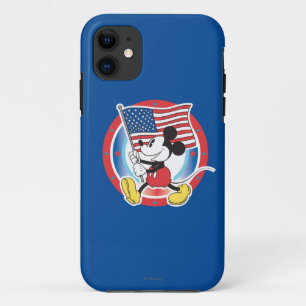 Holiday Mickey   Flag with Circle iPhone 11 Case