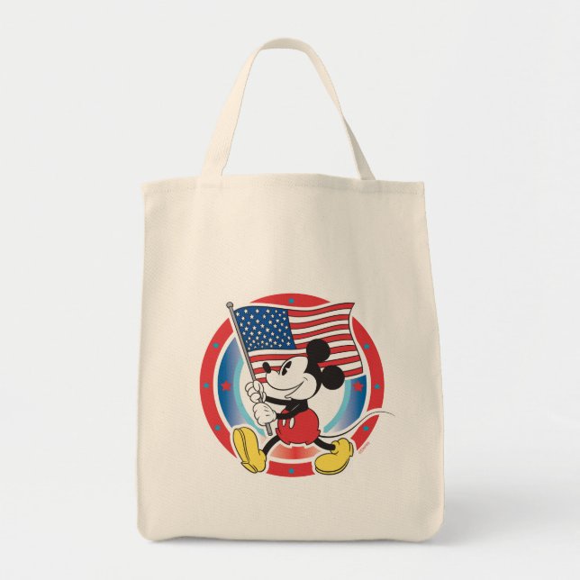 Holiday Mickey | Flag with Circle Tote Bag (Front)