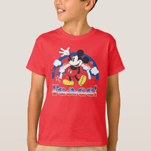 Holiday Mickey Mouse Patriotic Peace Rainbow T-Shirt