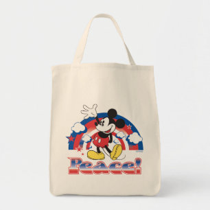 Holiday Mickey Mouse   Patriotic Peace Rainbow Tote Bag