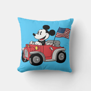 Holiday Mickey   Red Convertible Throw Pillow