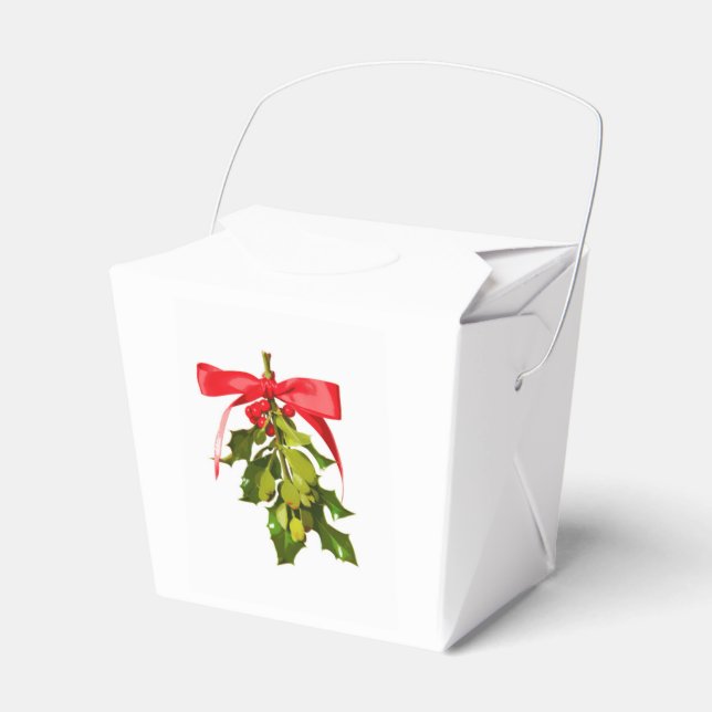 holiday mistletoe favor box (Front Side)