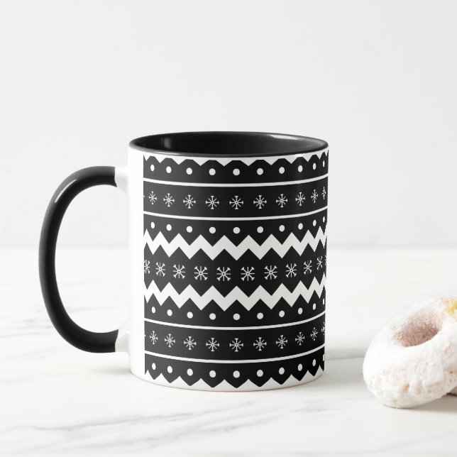 Holiday Mittens Chaleureux souhaits Noël Café Mug (Avec donut)