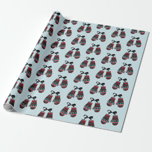 Holiday Mittens Warm Wishes Wrapping Paper