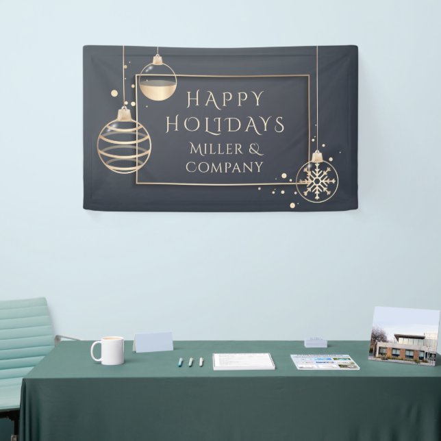 Holiday Modern Chic Corporate Christmas Banner (Tradeshow)