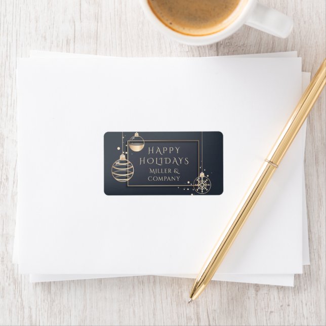 Holiday Modern Chic Corporate Christmas Label (Insitu)