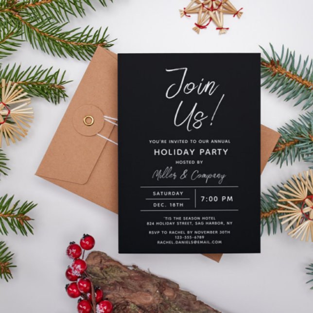 Holiday Modern Chic Corporate Christmas Party Invitation (Creator Uploaded)