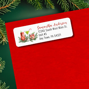 Holiday Modern Festive Cocktails Return Address