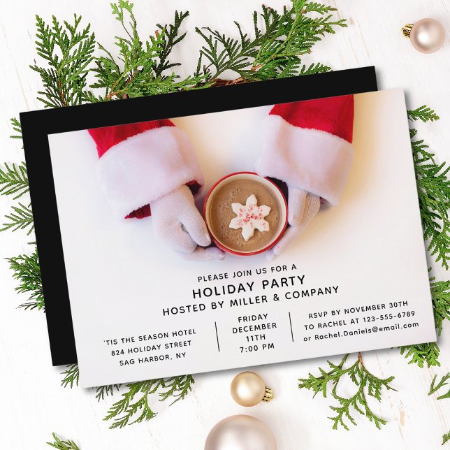 Holiday Modern Santa Corporate Christmas Party Invitation (Creator Uploaded)