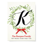 Holiday Monogram Family Print, Mistletoe Wreath