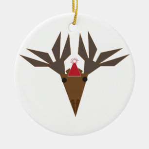 holiday moose ceramic ornament