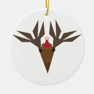 holiday moose ceramic ornament