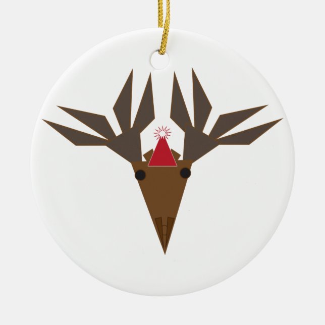 holiday moose ceramic ornament (Front)