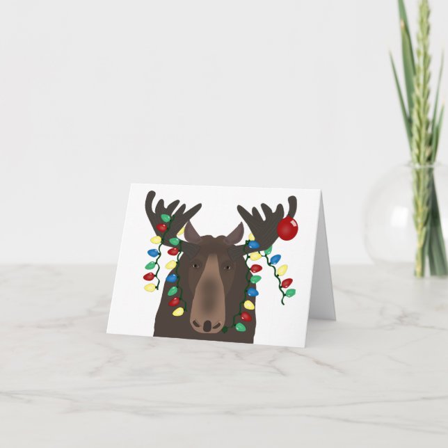Holiday Moose Greeting Card (Front)