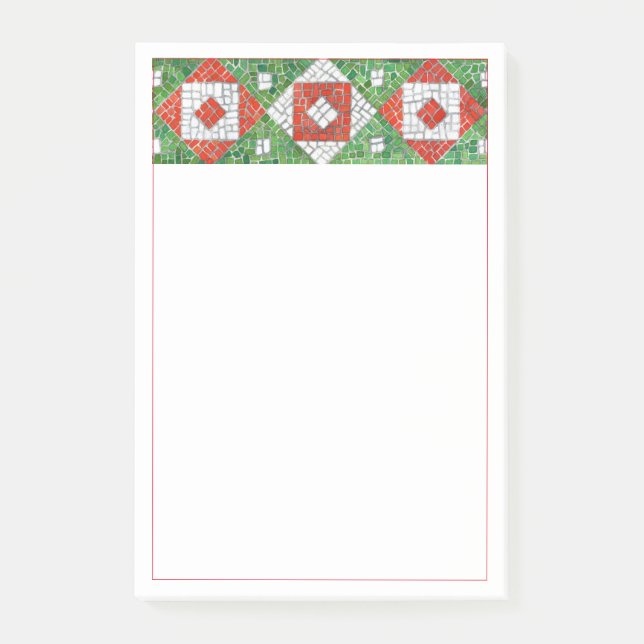 HOLIDAY MOSAIC 4x6 Post It Notepad (Front)