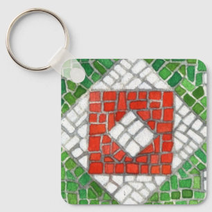 HOLIDAY MOSAIC Aluminum Square Keychain