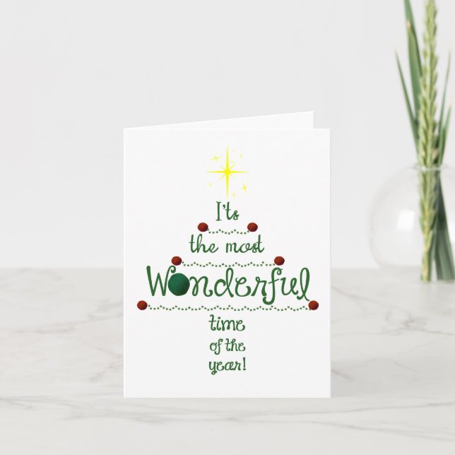 Holiday Most Wonderful Time of Year •Yarn & Crafts Card (Front)