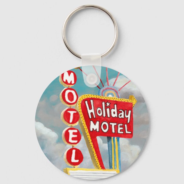 Holiday Motel Sign Keychain (Front)