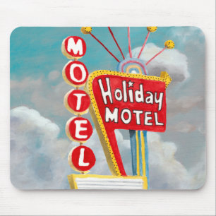 Holiday Motel Sign Mouse Pad