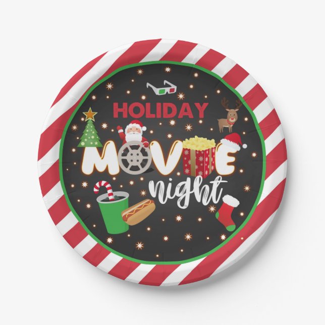 Holiday Movie Night Plate (Front)