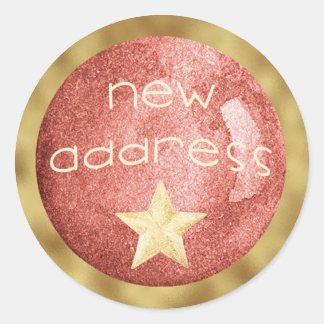 Holiday Moving New Address Star Decoration Classic Round Sticker (Front)
