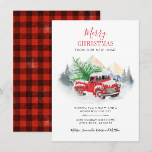 Holiday Moving Red Truck Faire-part nouvelle adres