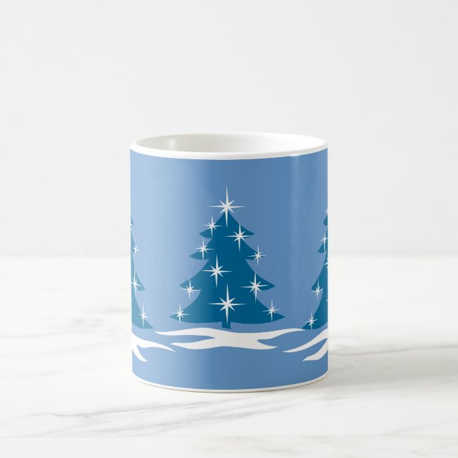 Holiday Mug Coffee Cup Festive Blue Christmas Cup (Center)