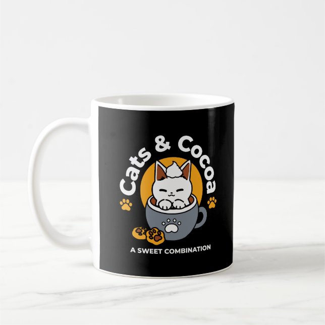 Holiday Mug Design with Cozy Cat and Paw Cookies (Left)
