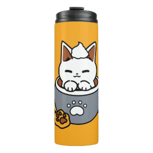 Holiday Mug Design with Cozy Cat and Paw Cookies