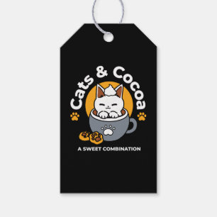 Holiday Mug Design with Cozy Cat and Paw Cookies Gift Tags
