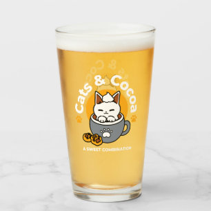 Holiday Mug Design with Cozy Cat and Paw Cookies Glass