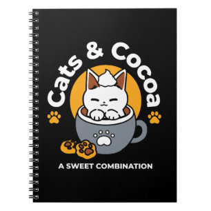 Holiday Mug Design with Cozy Cat and Paw Cookies Notebook
