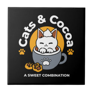 Holiday Mug Design with Cozy Cat and Paw Cookies Tile