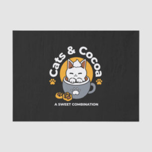 Holiday Mug Design with Cozy Cat and Paw Cookies Tissue Paper