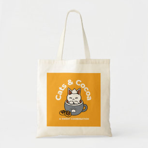 Holiday Mug Design with Cozy Cat and Paw Cookies Tote Bag
