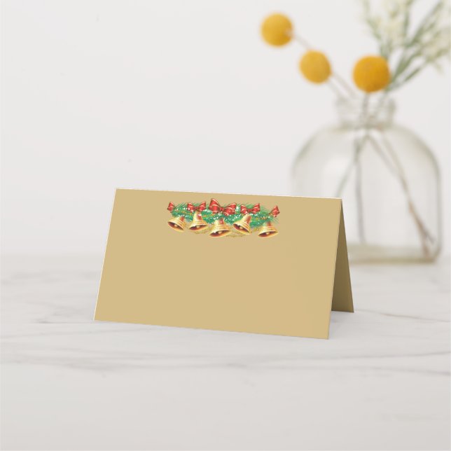 Holiday Name Place Card-Bells Place Card (Front)